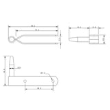Allen Brothers 8MM X 11MM Short Rudder Pintle