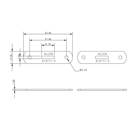Allen Brothers 16mm X 64mm Shroud Plate Cover for A4025