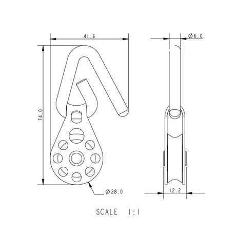 Allen Brothers 25MM Plain Block Single Hook