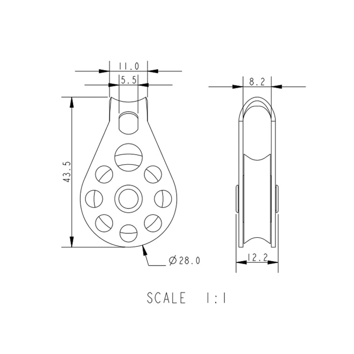 Allen Brothers 25MM Plain Block Single Fixed