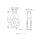 Allen Brothers 25MM Plain Block Single Fixed