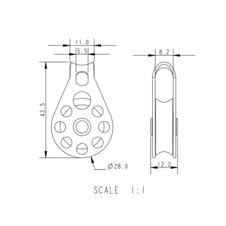 Allen Brothers 25MM Plain Block Single Fixed
