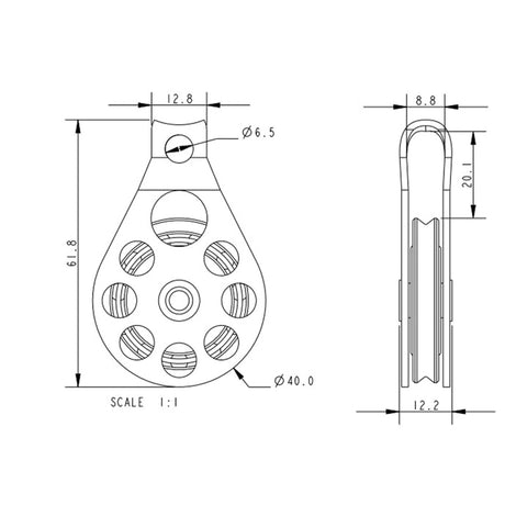 Allen Brothers 38MM Macro High Tension Block Single Fixed