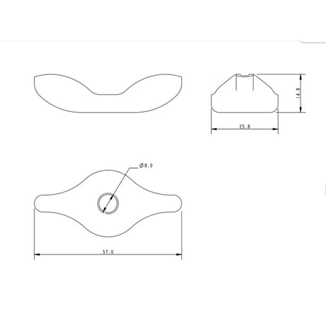 Allen Brothers 8MM Stainless Steel Rudder Stock Wing Nut