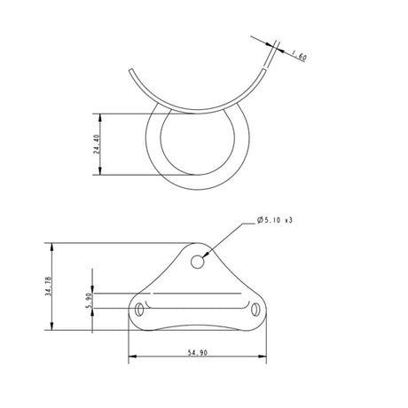Allen Brothers 50MM Stainless Steel Single Mast Bracket