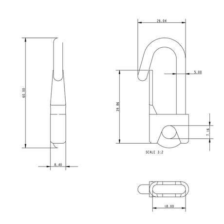 Allen Brothers 60MM Stainless Steel Hook + Nylon Spring
