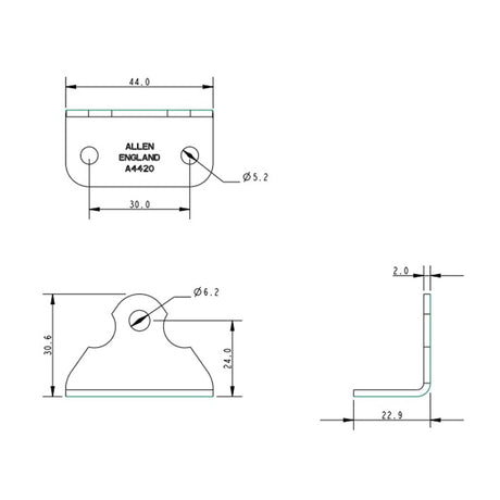 Allen Brothers 6MM Stainless Steel Optimist Transom Gudgeon