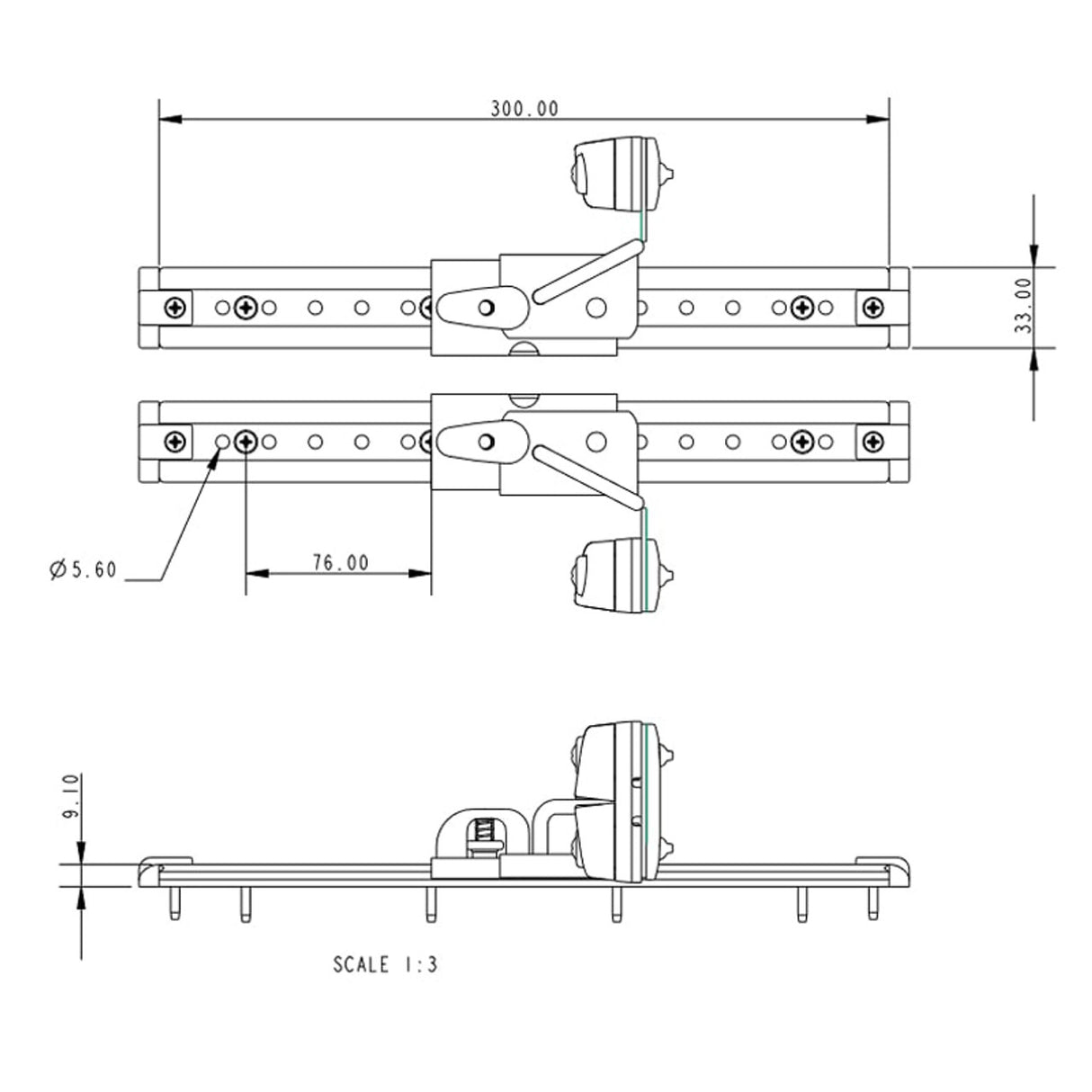 Allen Brothers 300MM Track & B/B Cleat F/Lead
