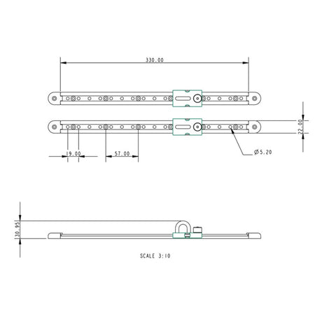 Allen Brothers 330MM Jib Track & Piston Slider