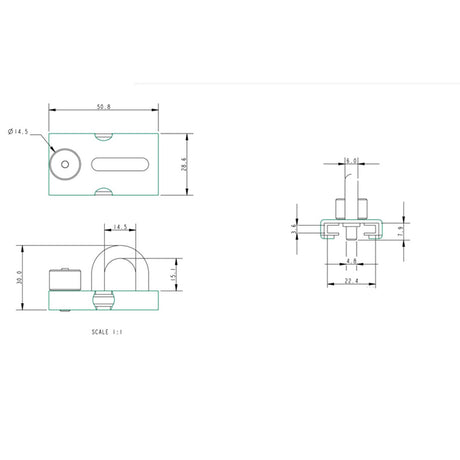 Allen Brothers Stainless Steel Sliding Fairlead With Piston Stop