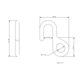 Allen Brothers 61MM Stainless Steel Welded "S" Hook