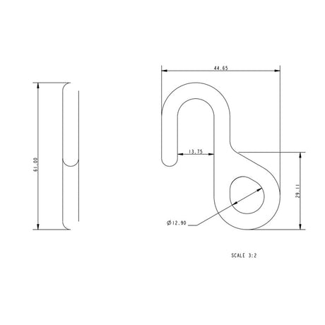 Allen Brothers 61MM Stainless Steel Welded "S" Hook