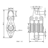 Allen Brothers 16MM Micro High Tension Block Triple Becket