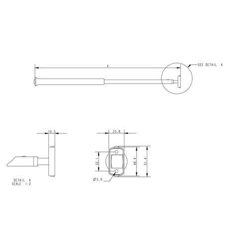 Allen Brothers 1067MM Tiller Extension - Red