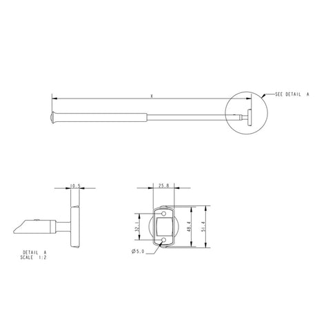 Allen Brothers 1067MM Tiller Extension-Silver