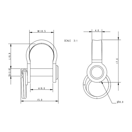 Allen Brothers 3mm X 17mm Narrow Pressed Shackle