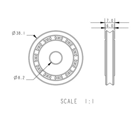Allen Brothers 38MM X 6MM High Load Ball Bearing Sheave