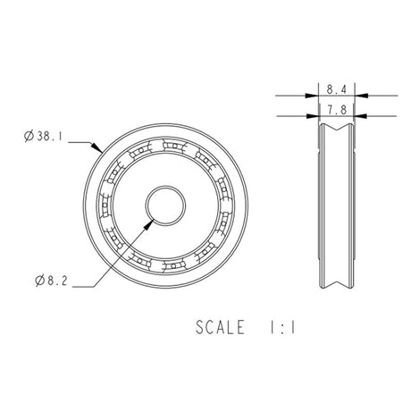 Allen Brothers 38MM X 8MM High Load Ball Bearing Sheave