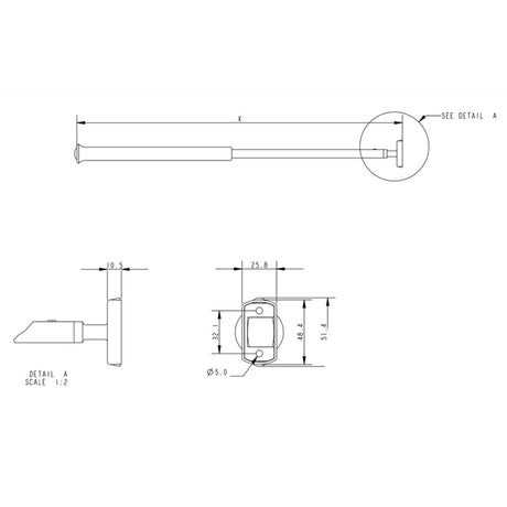 Allen Brothers 1975MM Tiller Extension-Silver