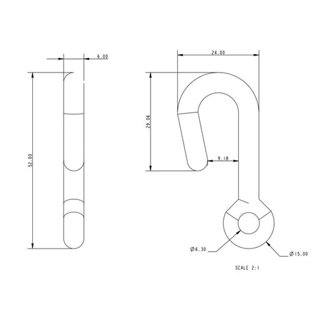Allen Brothers 52MM Forged Stainless Steel Hook