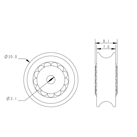 Allen Brothers 20MM X 7MM Acetal Ball Bearing Sheave