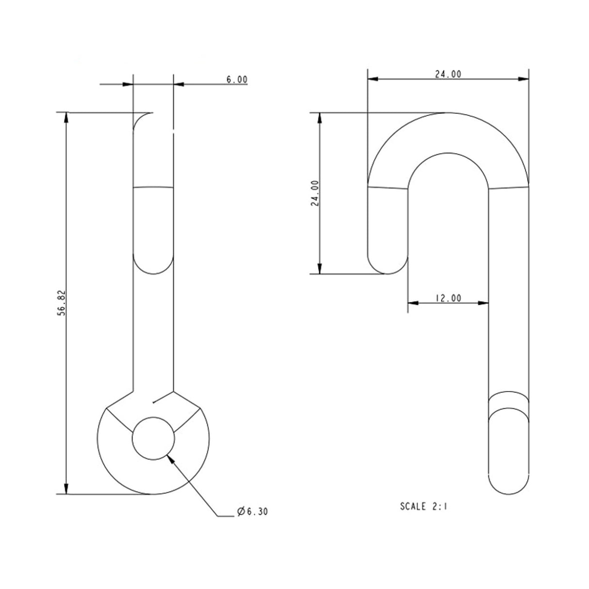 Allen Brothers 52MM Stainless Steel Forged Twisted Hook