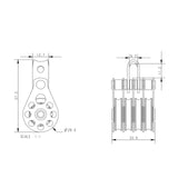 Allen Brothers 25MM Mini High Tension Block Quad Fixed with Becket