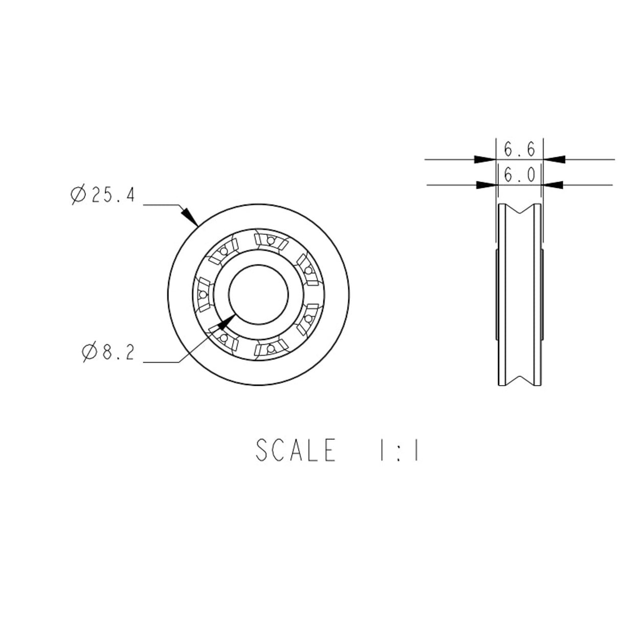 Allen Brothers 25MM X 6MM High Load Ball Bearing Sheave