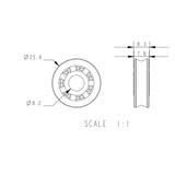 Allen Brothers 25MM X 8MM High Load Ball Bearing Sheave