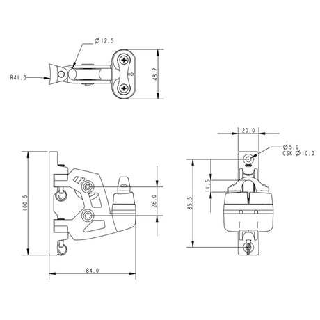 Allen Brothers 180 Degree Mast Swivel Cleat With Removable Sheave