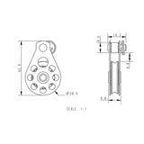 Allen Brothers High Tension Mini Stainless Steel Block & Shackle 25X6