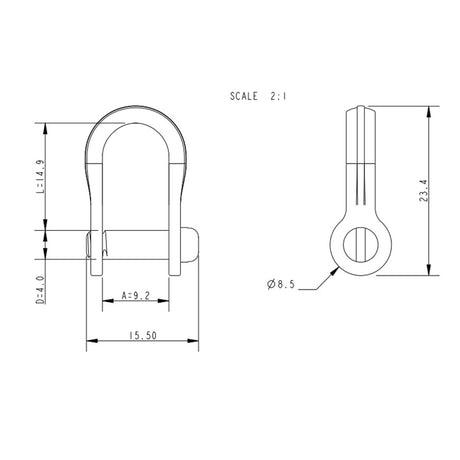 Allen Brothers 4mm Forged D Shackle