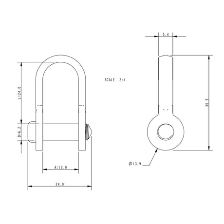 Allen Brothers 6mm Forged D Shackle