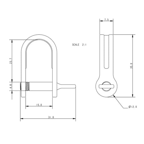 Allen Brothers 5mm x 24mm D Shackle