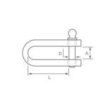 Allen Brothers 5mm x 17mm Slot D Shackle
