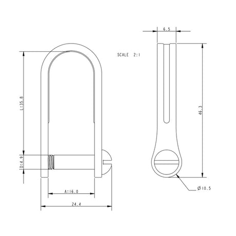 Allen Brothers 5mm x 36mm Slot D Shackle