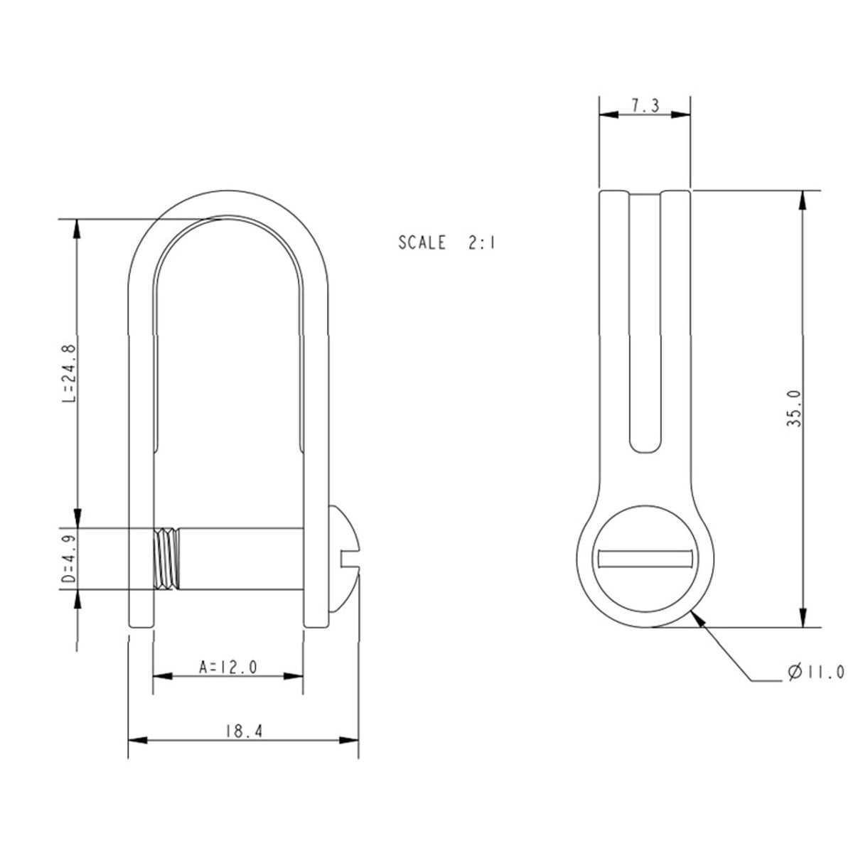 Allen Brothers 5mm x 25mm Slot D Shackle
