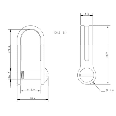 Allen Brothers 5mm x 25mm Slot D Shackle