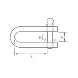 Allen Brothers Bow Strip Shackle with 8mm Screw Pin