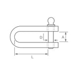 Allen Brothers Bow Strip Shackle with 10mm Screw Pin