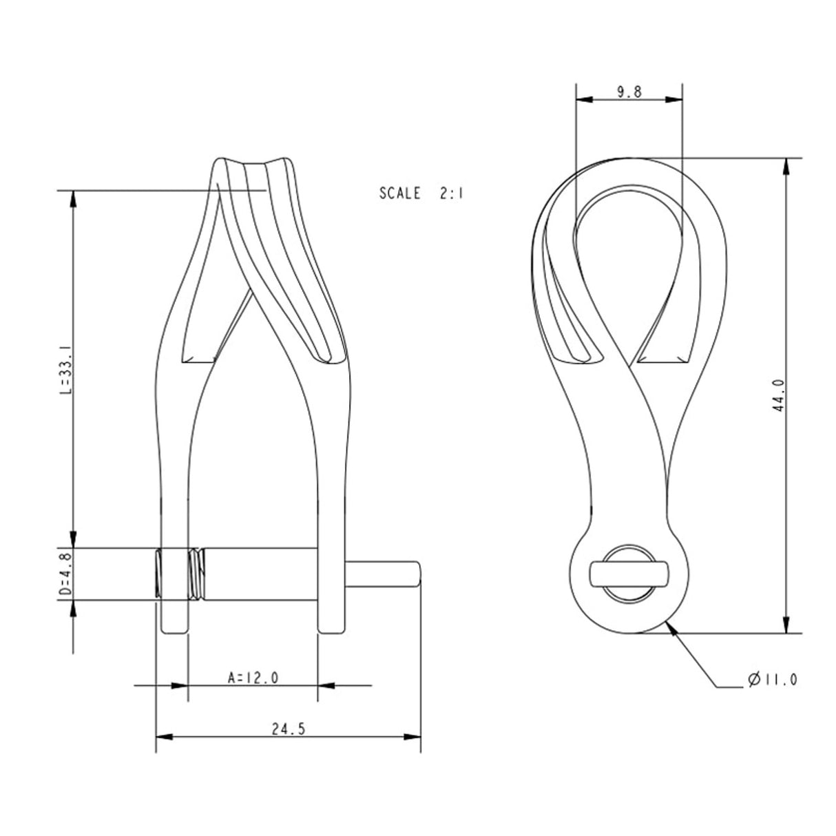 Allen Brothers 5mm Twist Shackle 33mm long