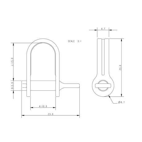 Allen Brothers 4mm x 20mm Strip Shackle