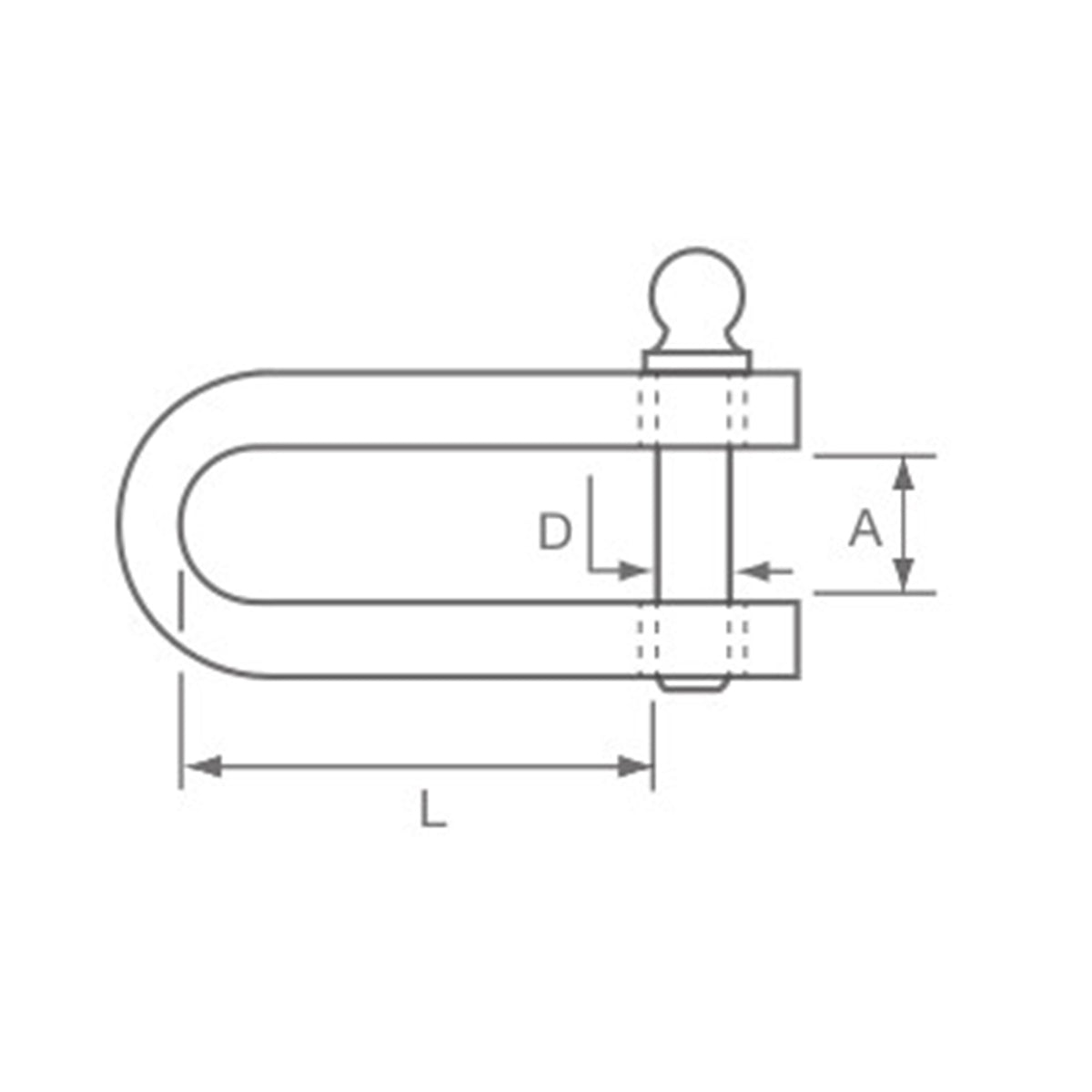 Allen Brothers D Strip Shackle with 4mm Key Pin