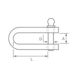 Allen Brothers D Strip Shackle with 4mm Key Pin