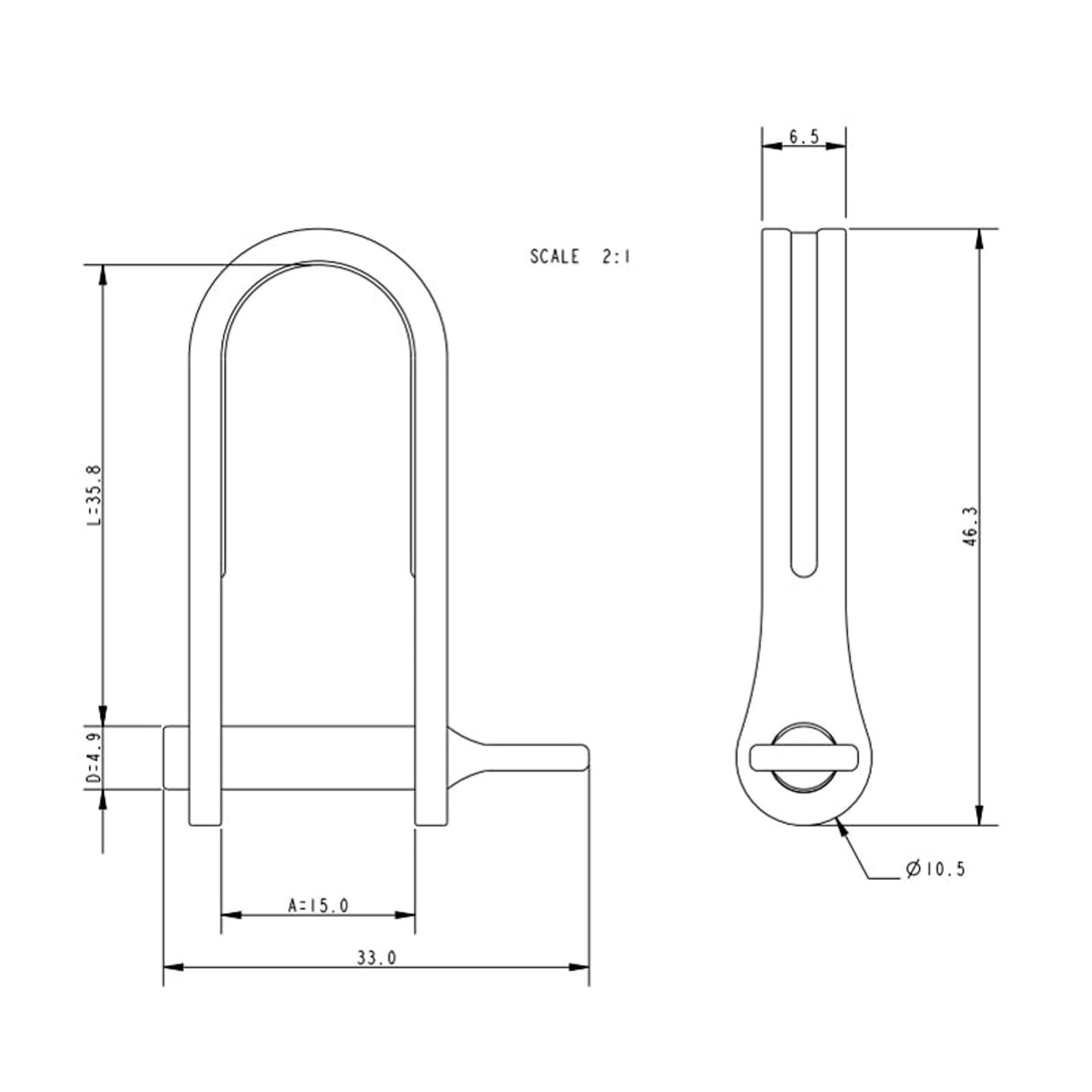 Allen Brothers 5mm x 36mm Strip Shackle