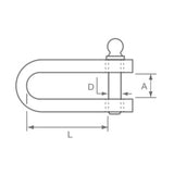 Allen Brothers D Strip Shackle with 6mm Key Pin