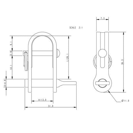 Allen Brothers 5mm x 12mm Halyard Shackle