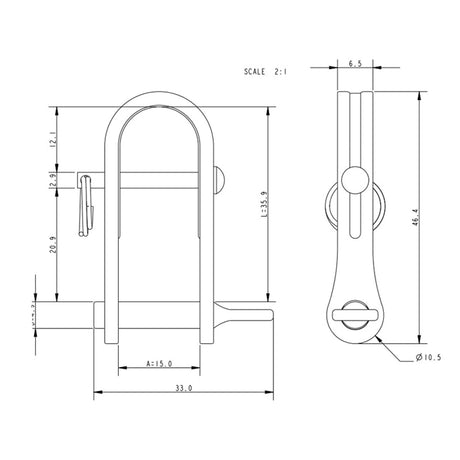 Allen Brothers 5mm x 15mm Halyard Shackle