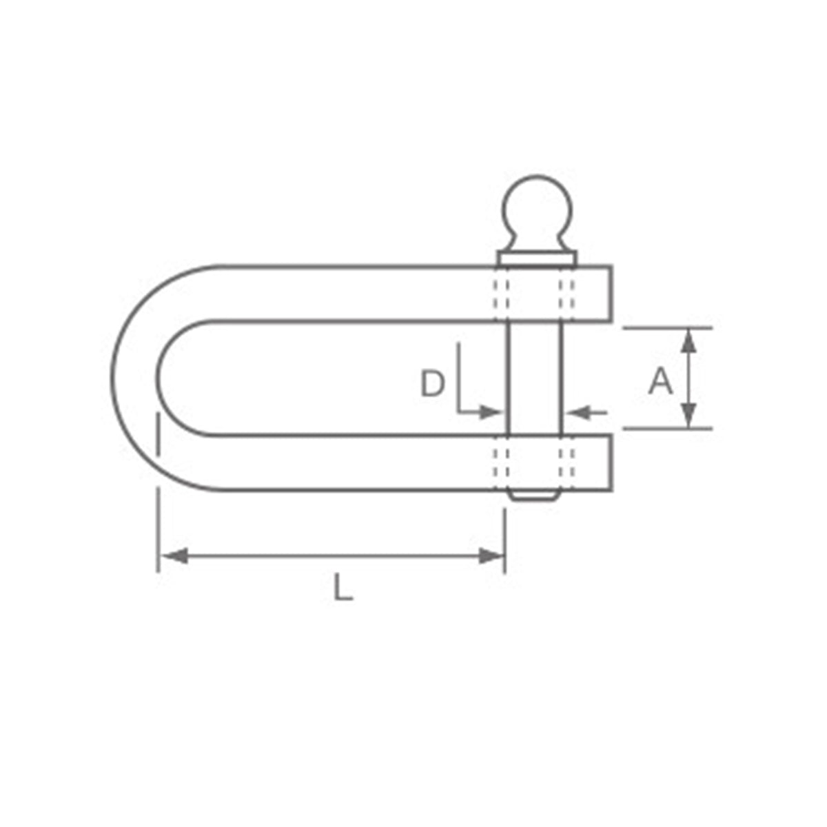 Allen Brothers Strip Shackle with 8mm Key Pin & Halyard Retaining Pin