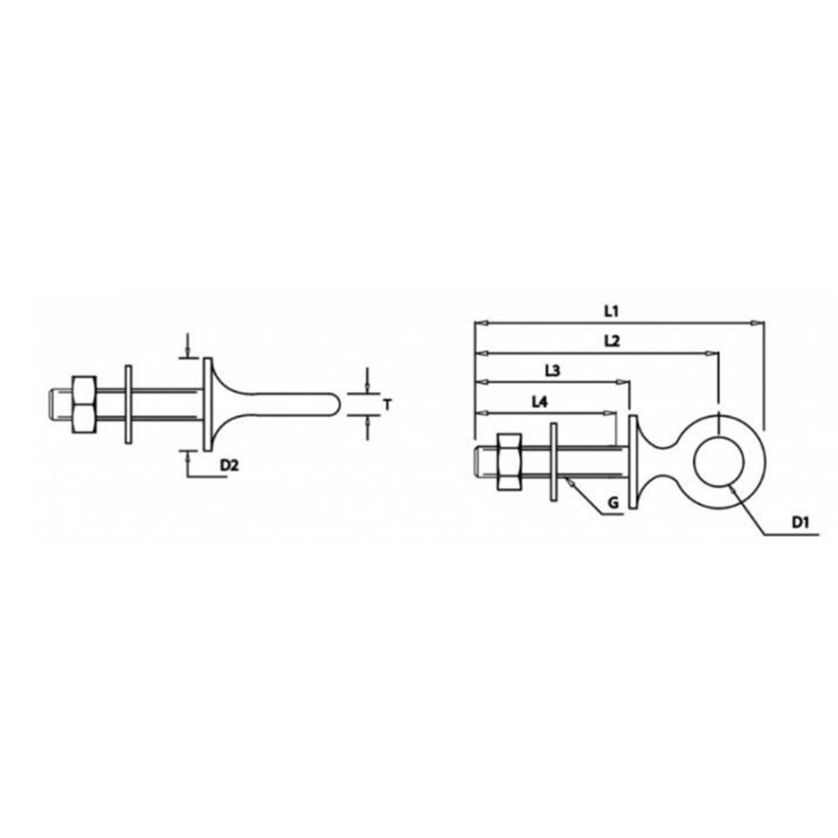 Allen Brothers M6 X 60mm Eye Bolt